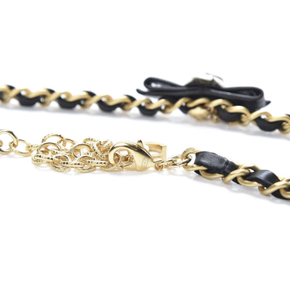 Chanel Calfskin Crystal Chain Camellia Belt Black Gold 3 of 4