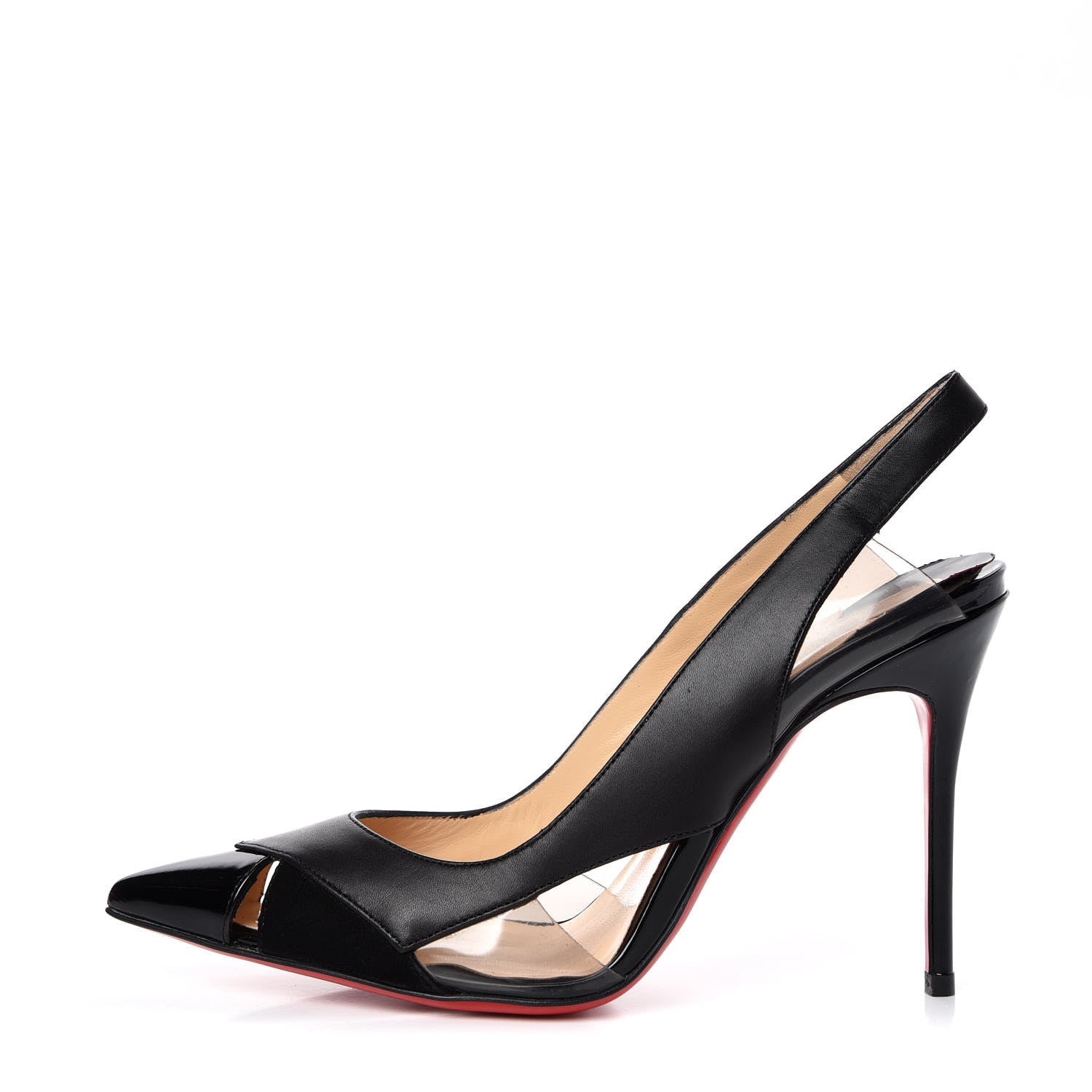 Christian Louboutin Patent Suede Calfskin Air Chance 100 Pumps 35.5 Black 1 of 7