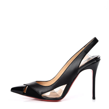 Christian Louboutin Patent Suede Calfskin Air Chance 100 Pumps 35.5 Black 1 of 7