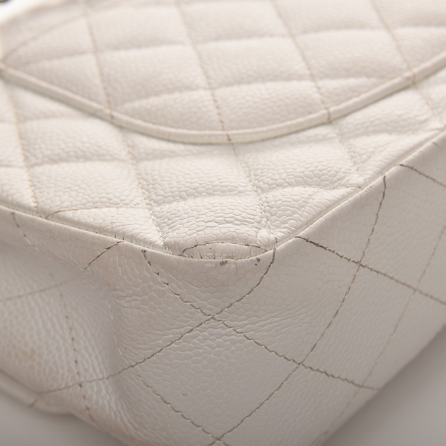 Chanel Caviar Quilted Medium Double Flap White 17 of 18