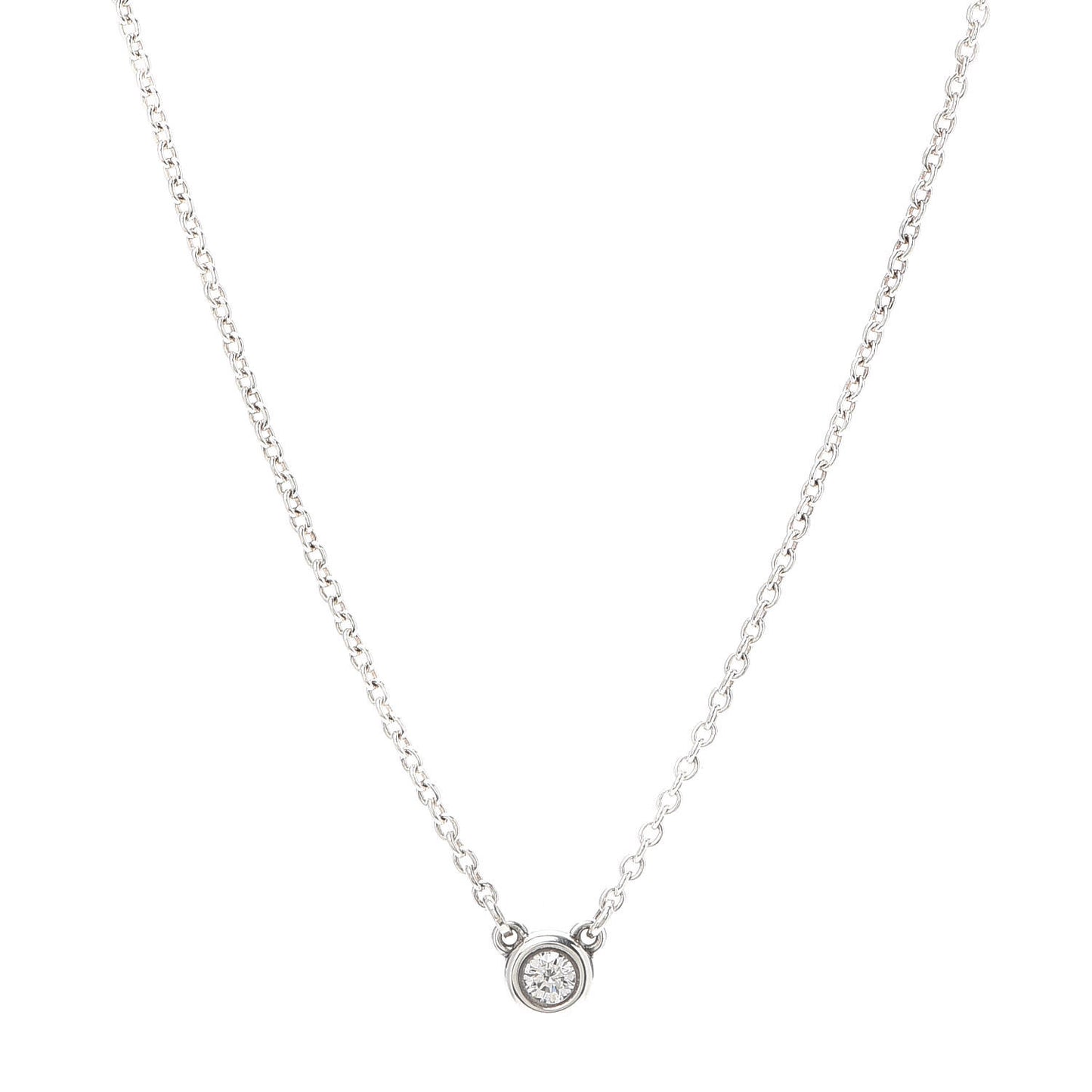 Sterling Silver Diamond .05ct Elsa Peretti Diamonds by the Yard Pendant Necklace
