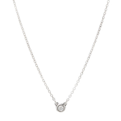 Tiffany Sterling Silver Diamond .05ct Elsa Peretti Diamonds by the Yard Pendant Necklace 1 of 7