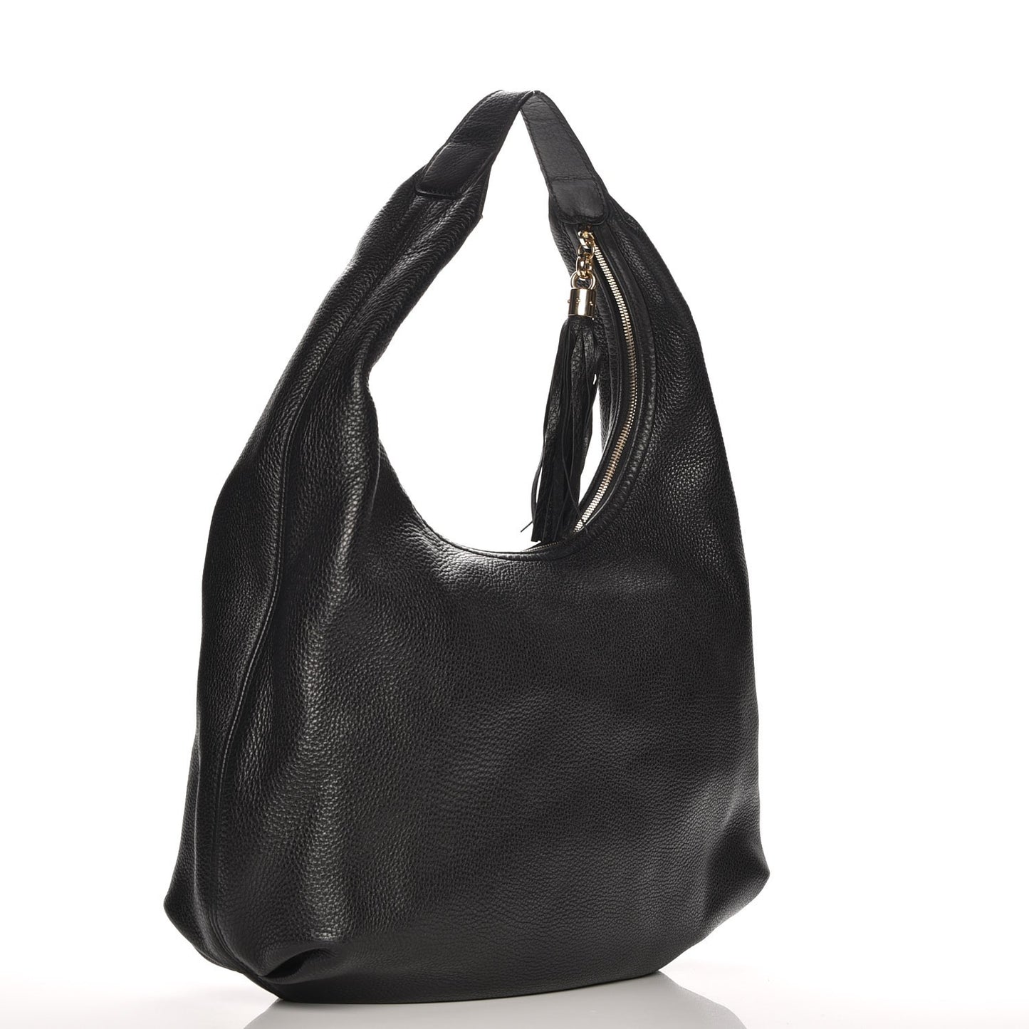 Pebbled Calfskin Large Soho Hobo Black