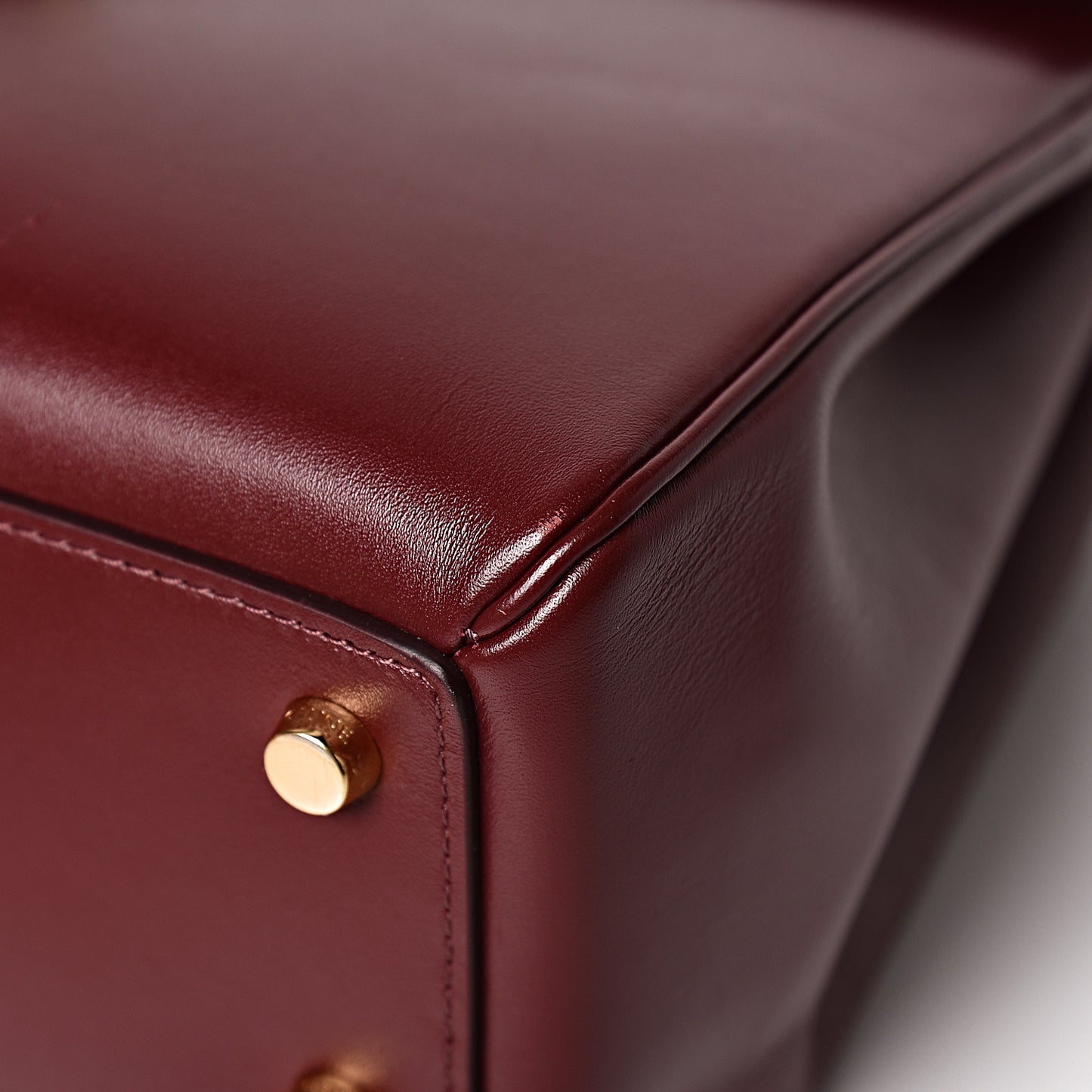 Satinated Calfskin Small 16 Top Handle Bag Light Burgundy