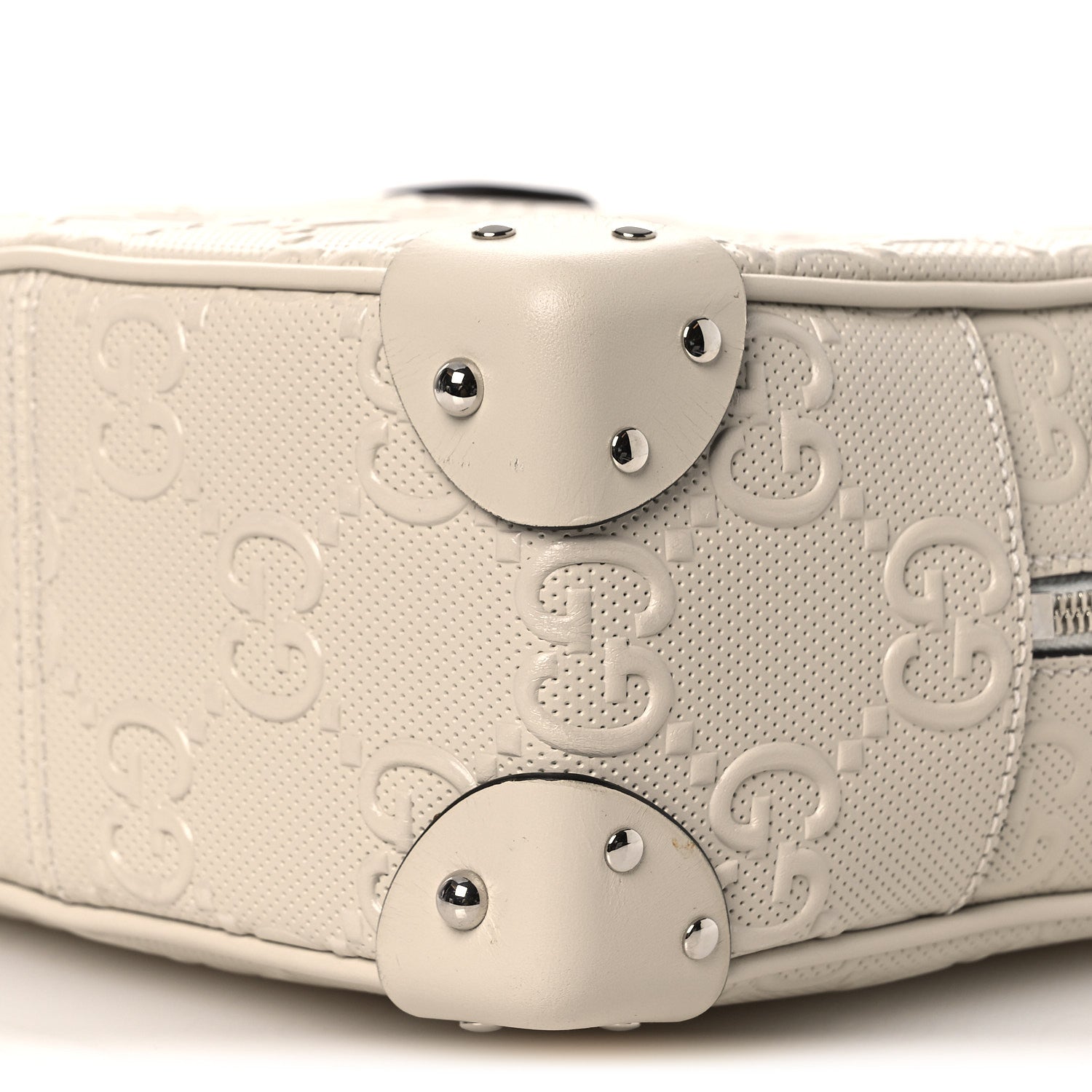Gucci Calfskin GG Tennis Embossed Square Messenger Bag Mystic White 10 of 10
