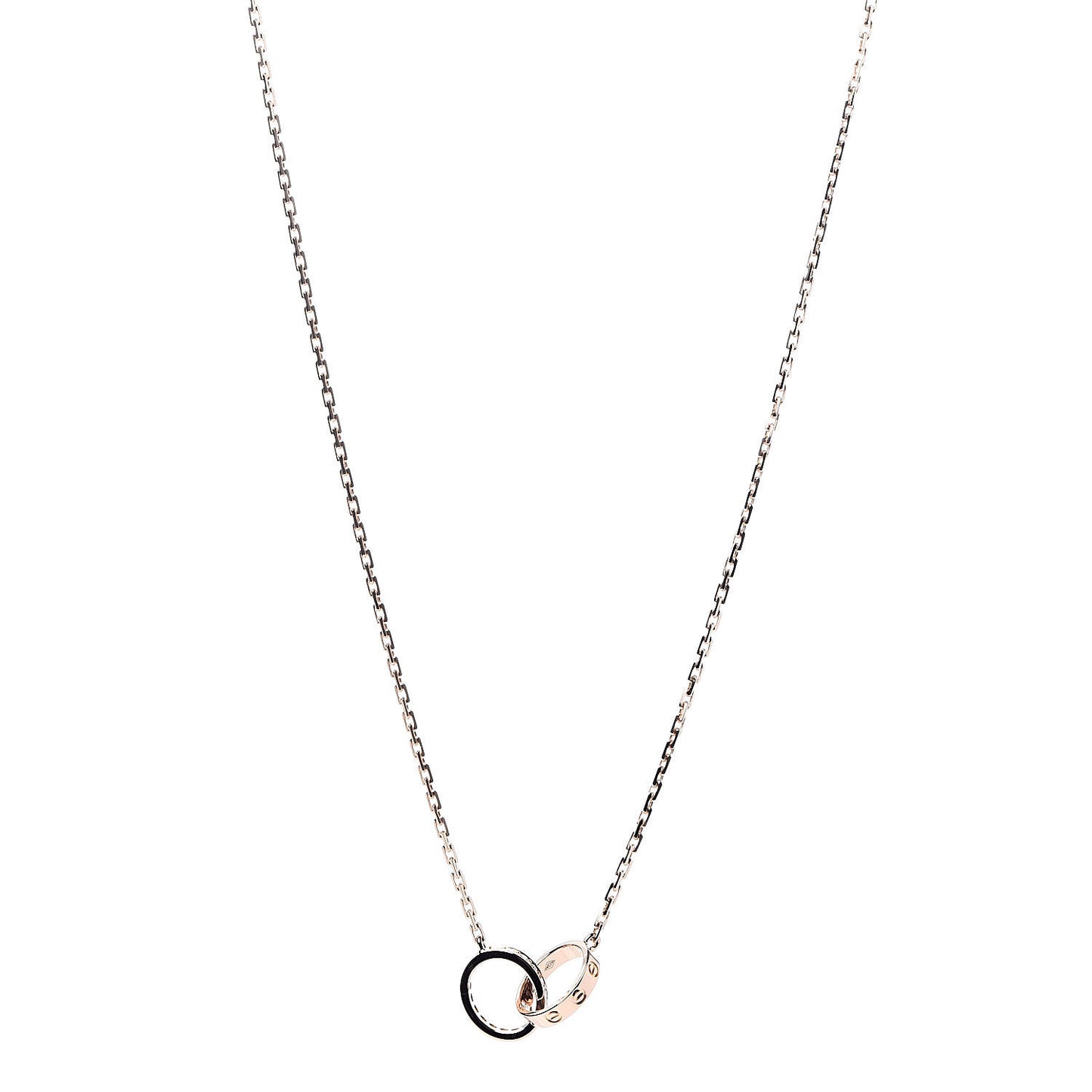 18K Pink Gold Diamond Interlocking LOVE Necklace