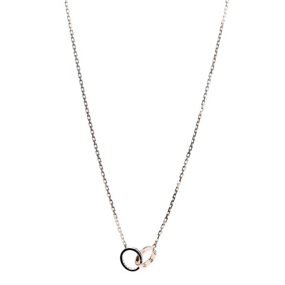 Cartier 18K Pink Gold Diamond Interlocking LOVE Necklace 1 of 8