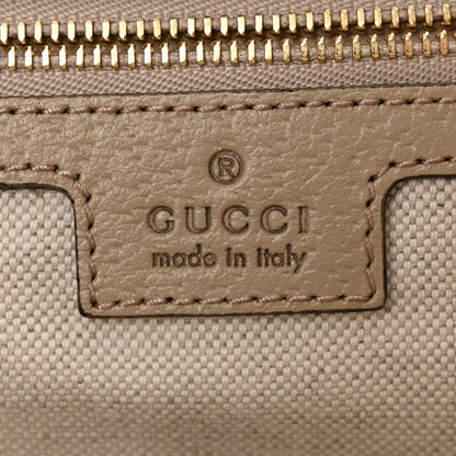Gucci GG Supreme Monogram Textured Dollar Calfskin Web Medium Ophidia Shopping Tote Beige Mystic White Oatmeal 6 of 10