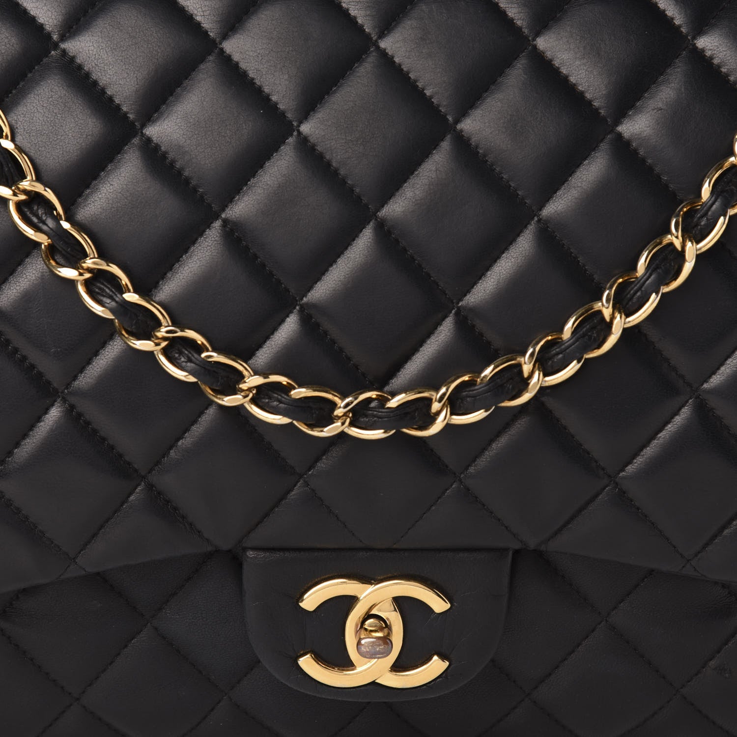 Chanel Lambskin Quilted Maxi Double Flap Black 18 of 18