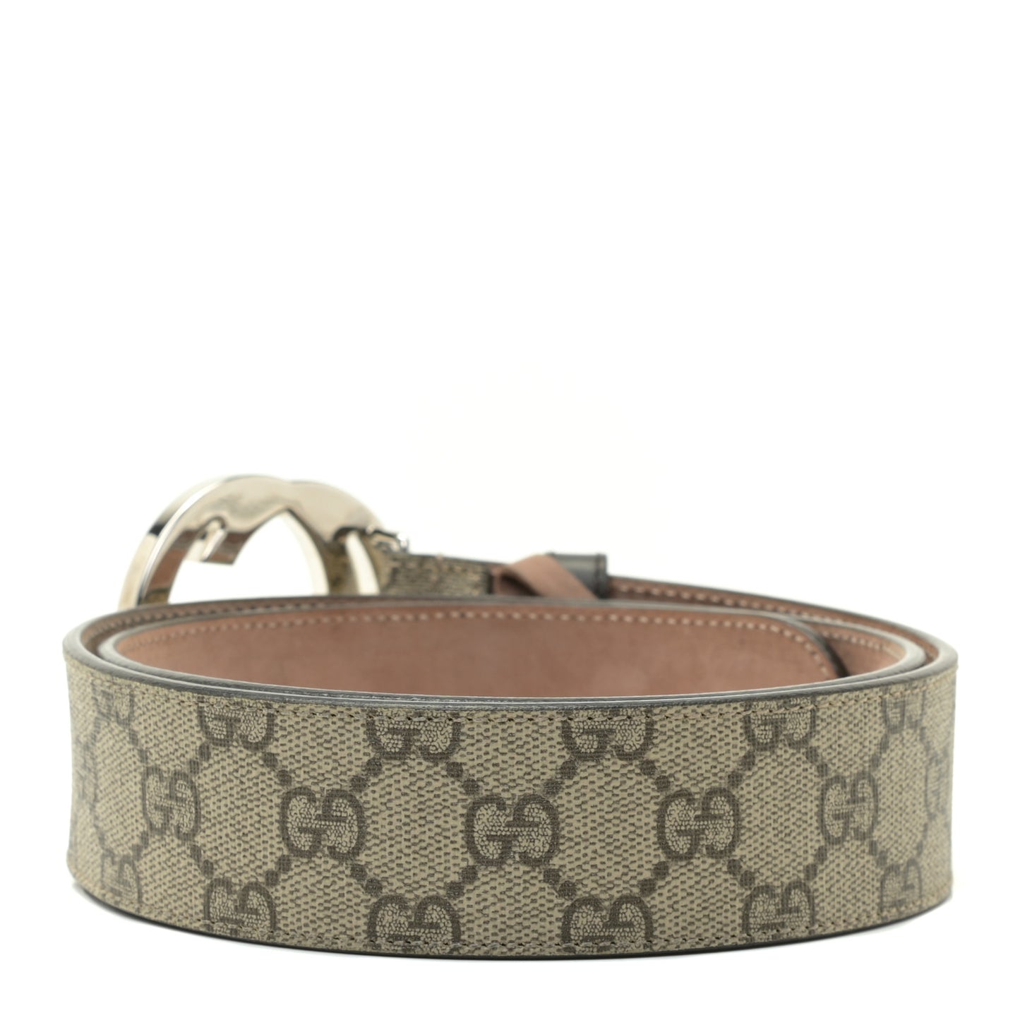 GG Supreme Monogram Selleria Calfskin Interlocking G 40mm Belt 85 34 Beige Ebony Cocoa