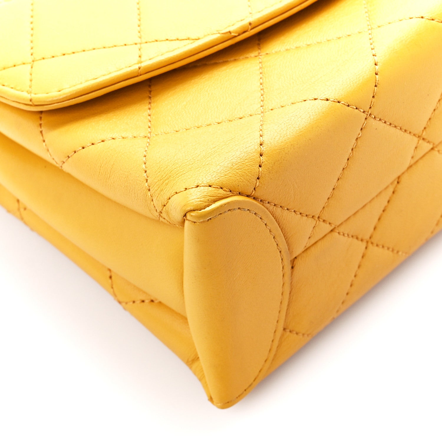 Chanel Lambskin Quilted Trendy Spirit Top Handle Flap Yellow 9 of 11