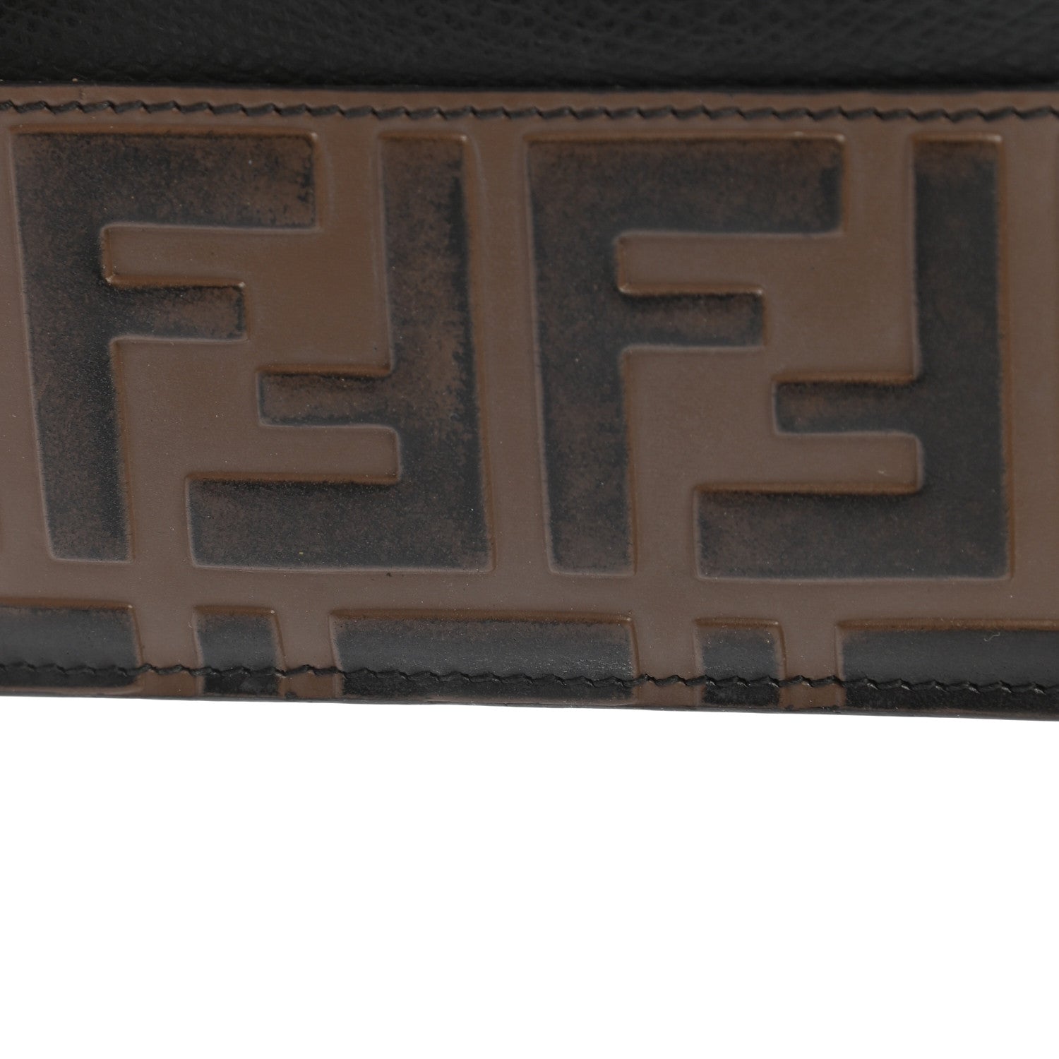 Fendi Vitello Cruise Bi-Color FF 1974 Embossed Card Holder Maya Black 8 of 8