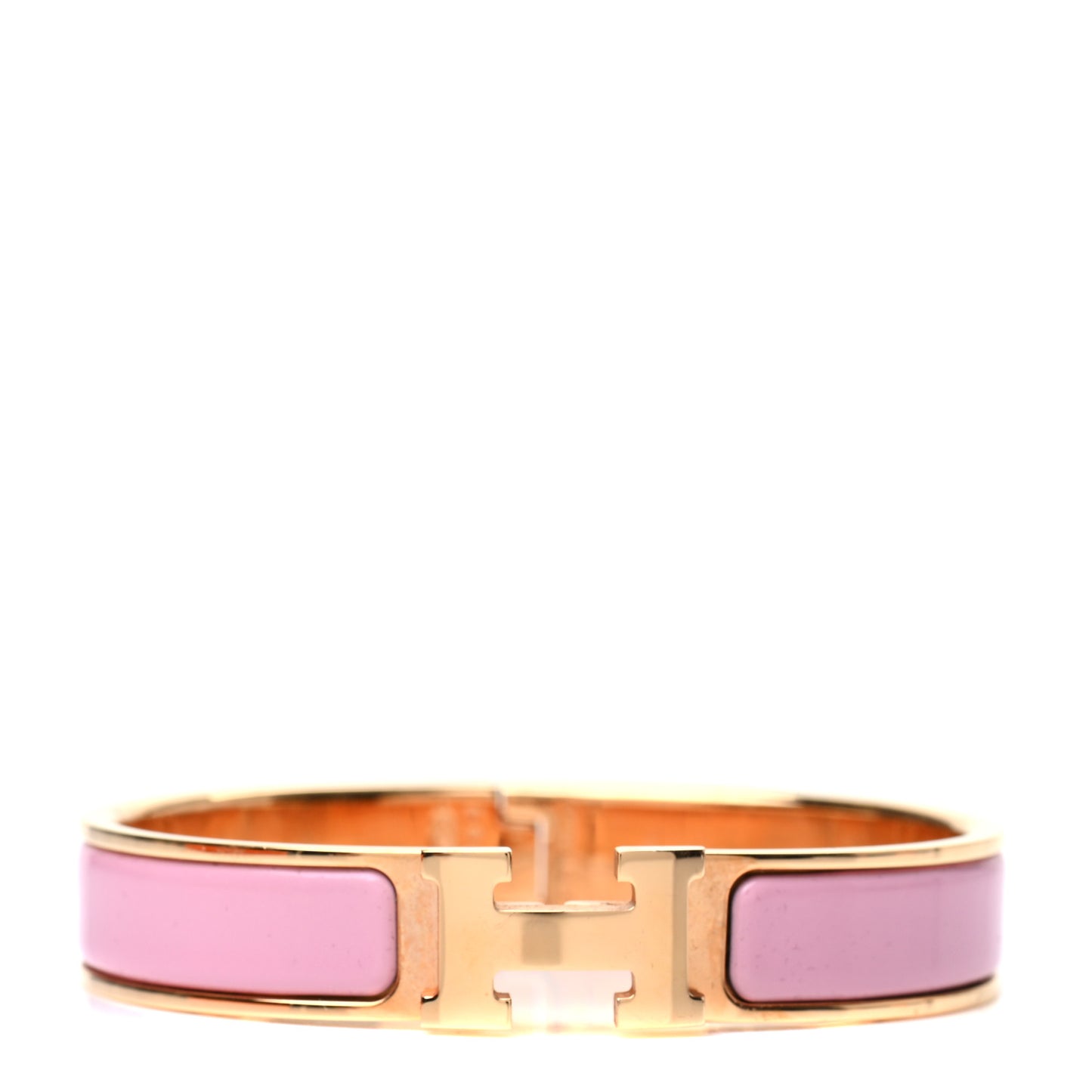 Enamel Narrow Clic Clac H Bracelet GM Rose Delirium