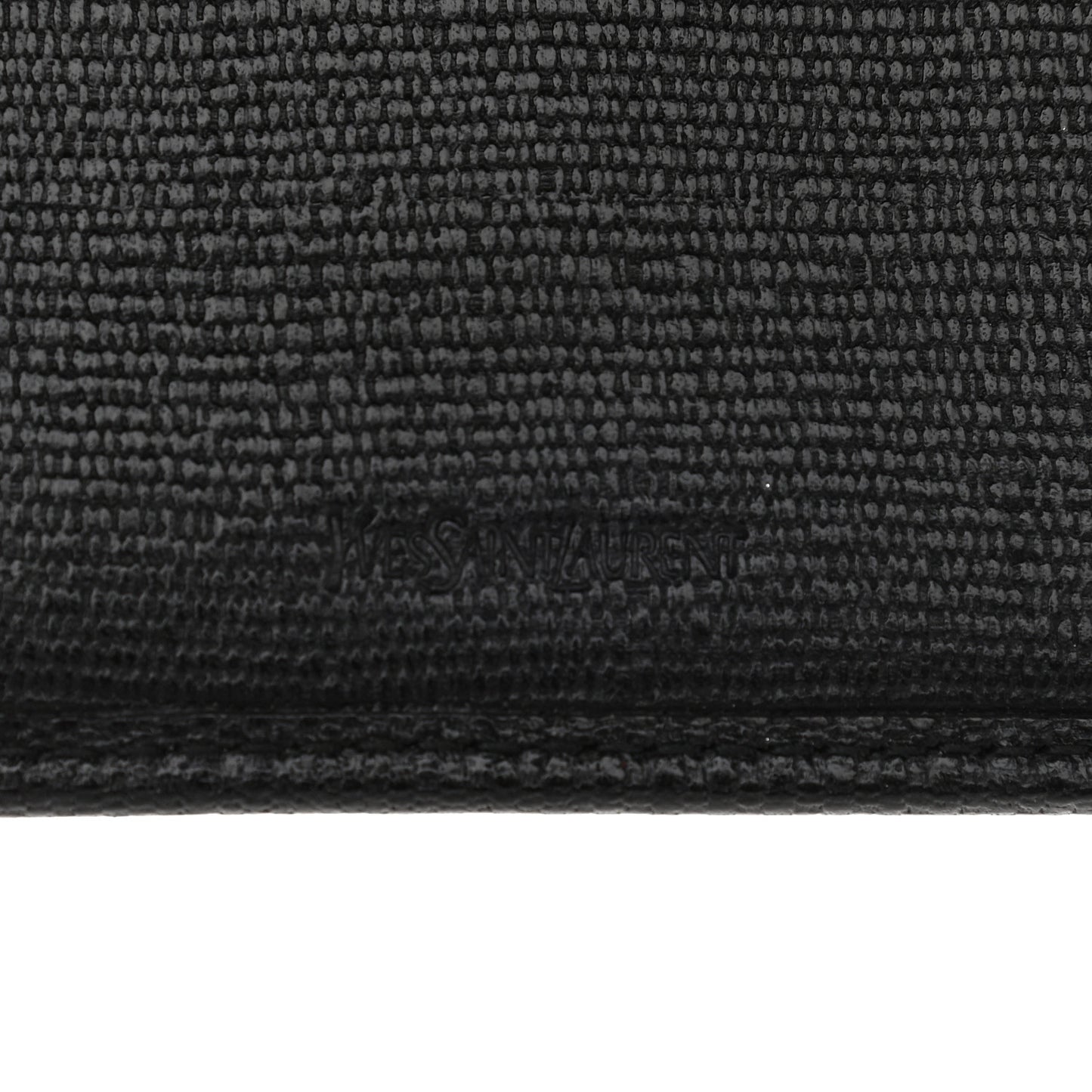 Textured Calfskin Classic Y Ligne Compact Wallet Black