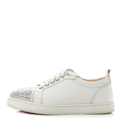 Christian Louboutin Calfskin Strass Junior Flat Sneakers 35.5 Version Latte 1 of 9