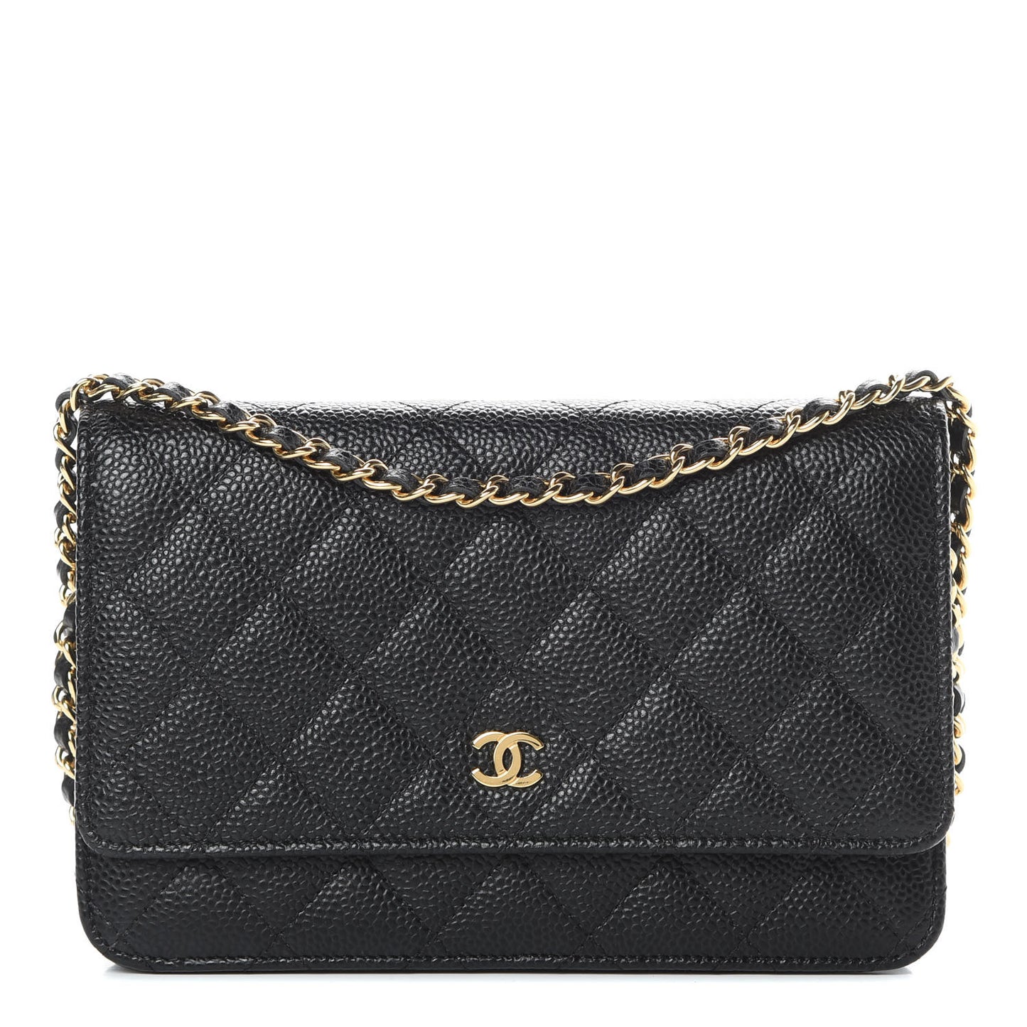 Caviar Quilted Wallet On Chain WOC Black