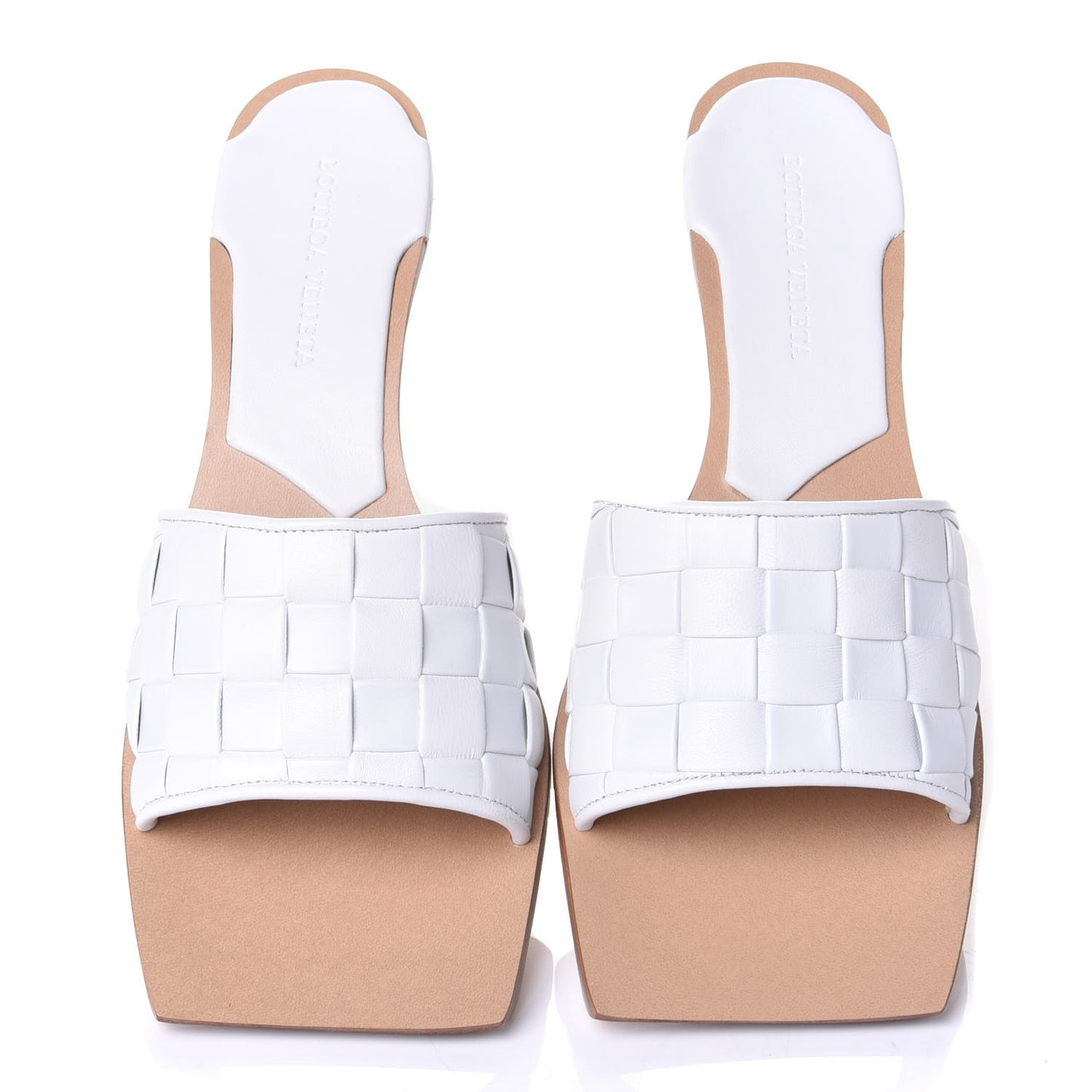 Nappa Intrecciato Heeled Sandals 38.5 Optic White