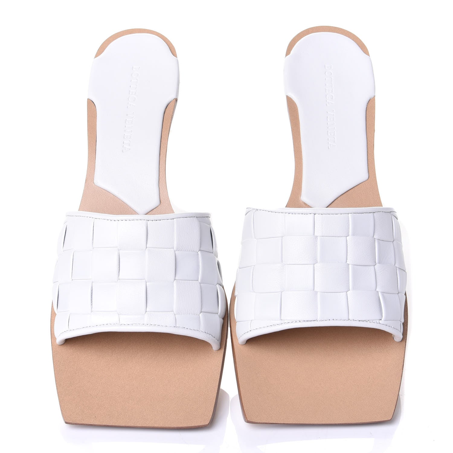 Bottega Veneta Nappa Intrecciato Heeled Sandals 38.5 Optic White 5 of 10