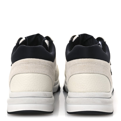 Chanel Mesh Suede Calfskin Grained Calfskin Womens CC Sneakers 36.5 White Black 6 of 13