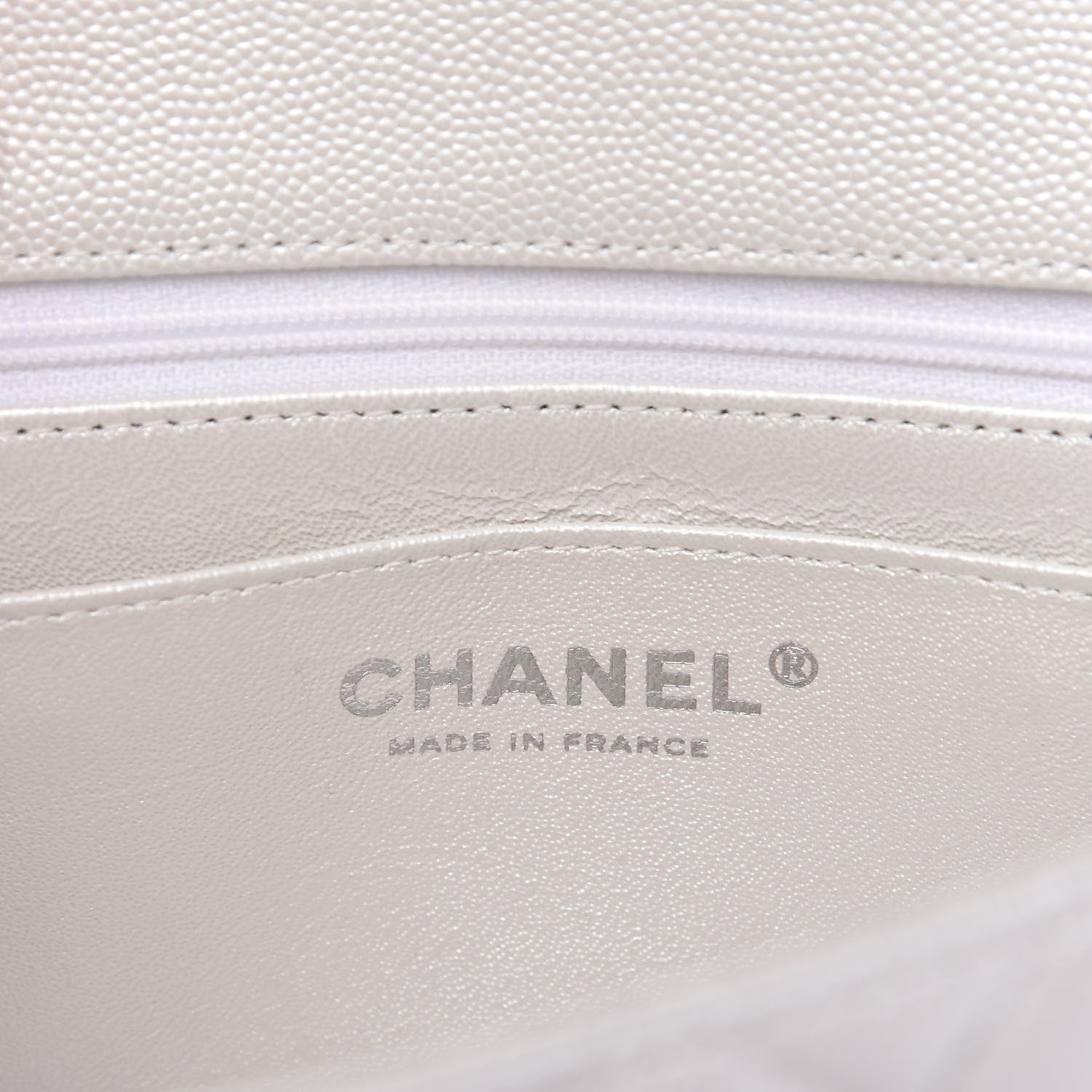 Chanel Iridescent Caviar Quilted Mini Top Handle Rectangular Flap White 8 of 10