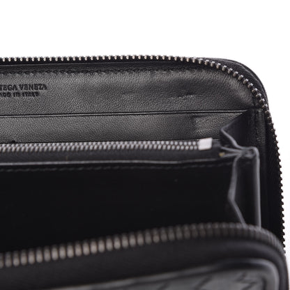 Bottega Veneta Nappa Intrecciato Gradient Spotted Zip Around Wallet Black Gray 12 of 13