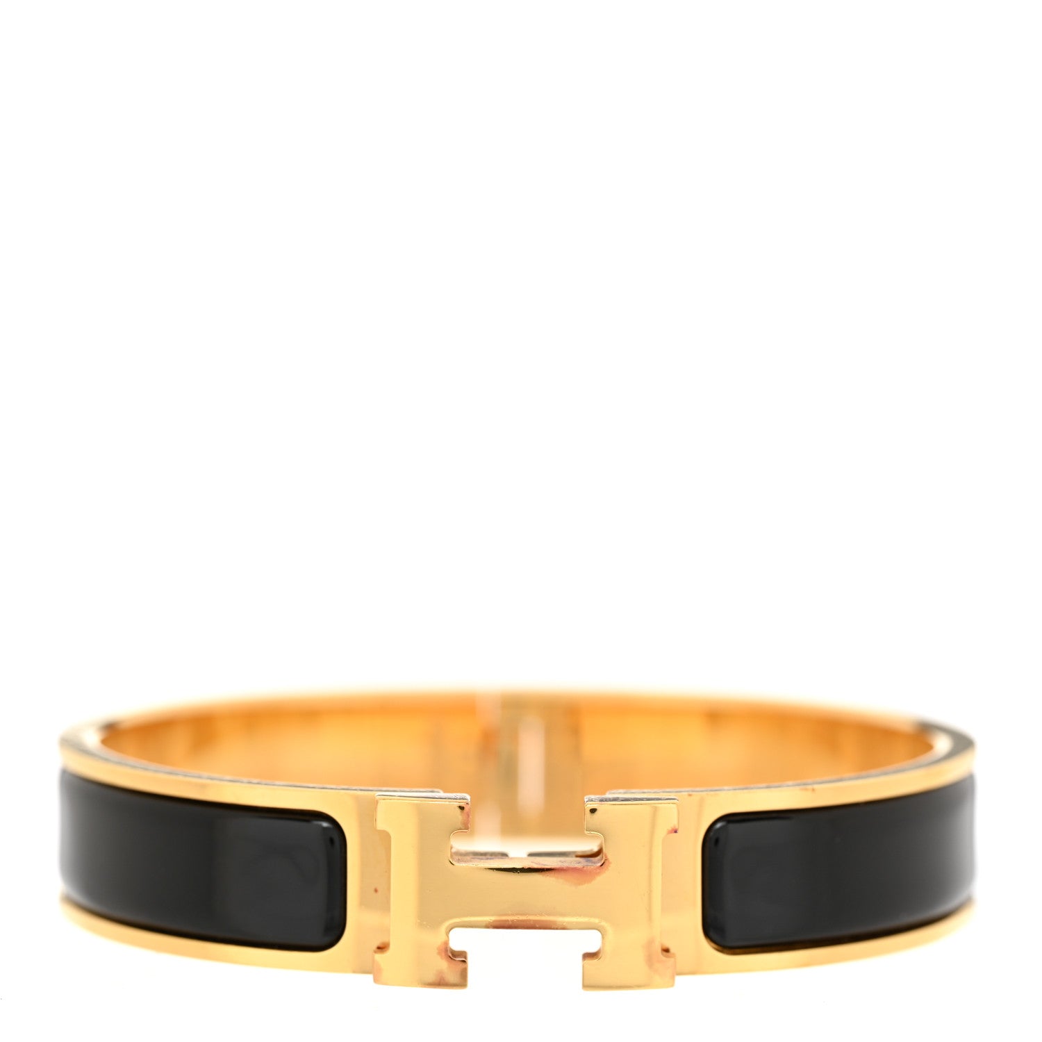 Hermes Enamel Narrow Clic Clac H Bracelet PM Black 1 of 5