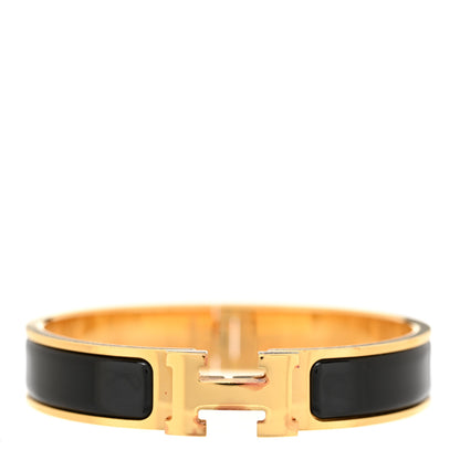 Hermes Enamel Narrow Clic Clac H Bracelet PM Black 1 of 5