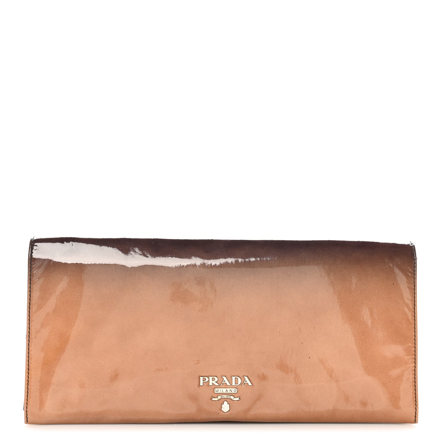 Prada Vernice Sfumato Metal Clutch Nudo Black 1 of 6