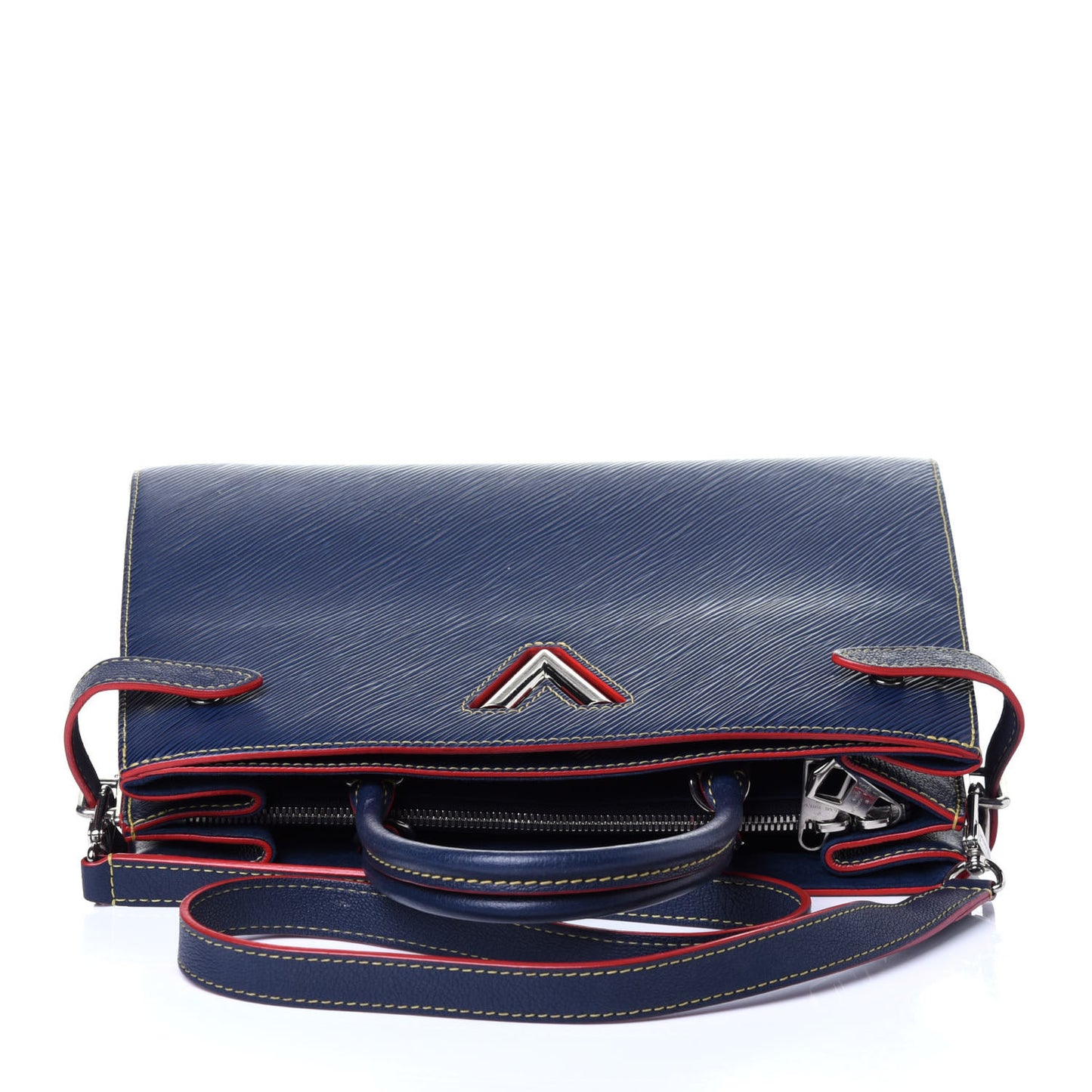 Epi Twist Tote Indigo Coquelicot