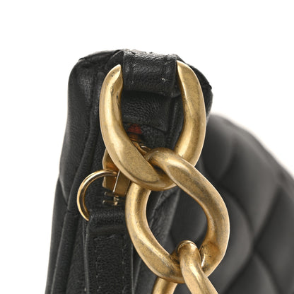 Chanel Lambskin Quilted CC Chain Hobo Black 12 of 14