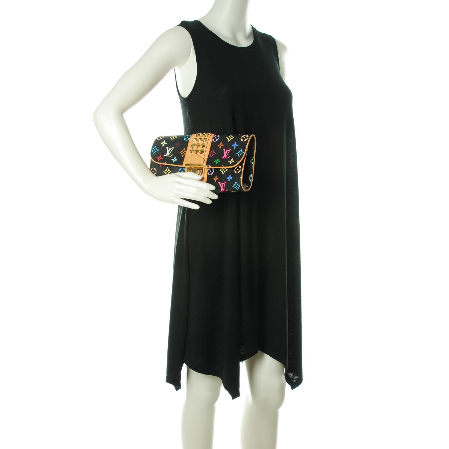 Louis Vuitton Monogram Multicolor Courtney Clutch Black 2 of 7