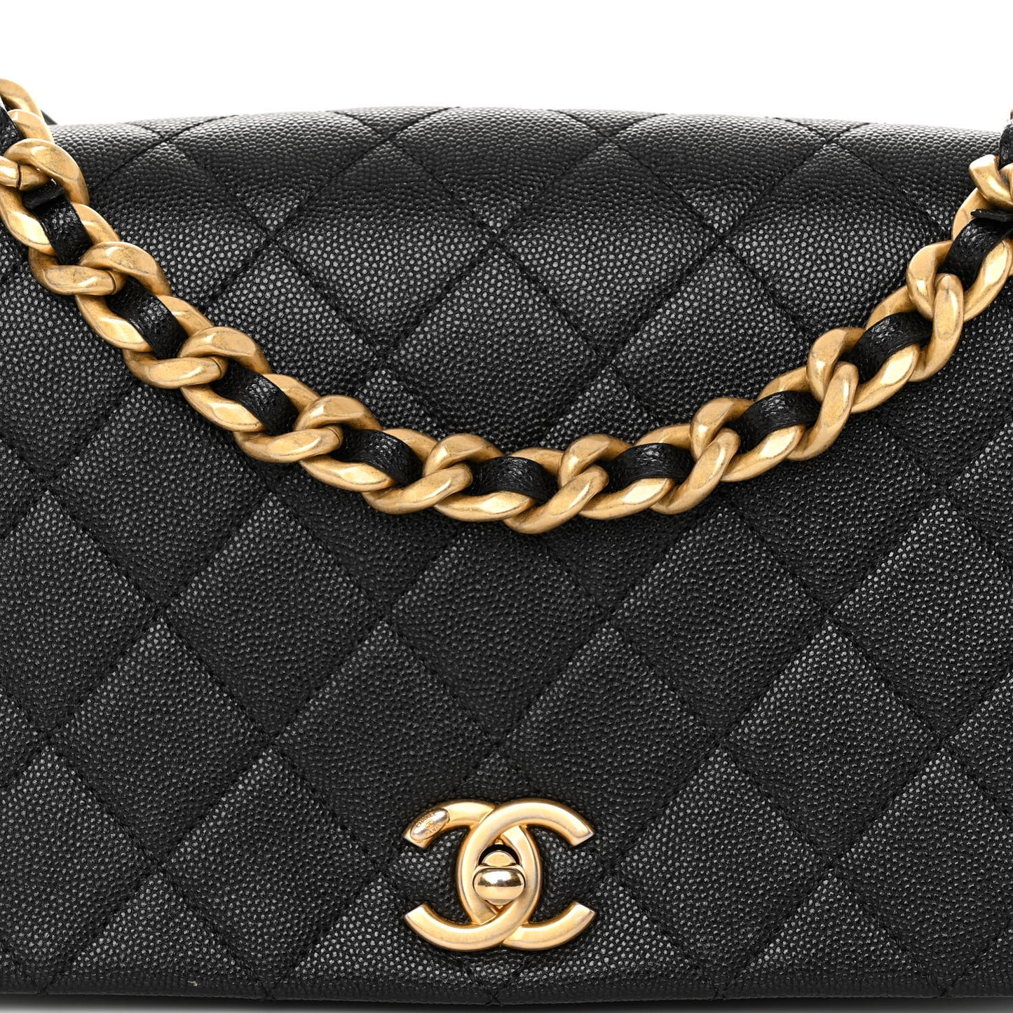 Caviar Quilted Medium Fashion Therapy Flap Bag Black