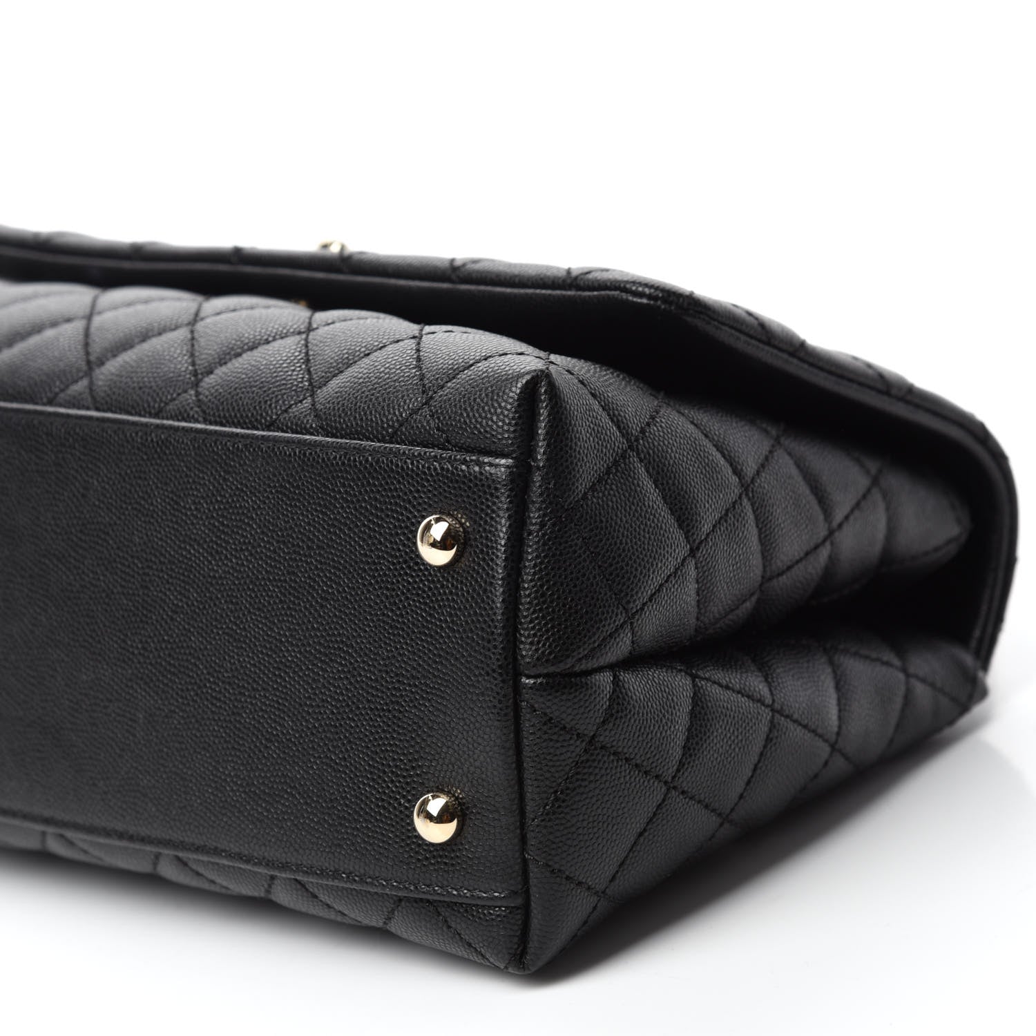 Chanel Caviar Lizard Embossed Quilted Small Coco Handle Flap Black 7 of 10