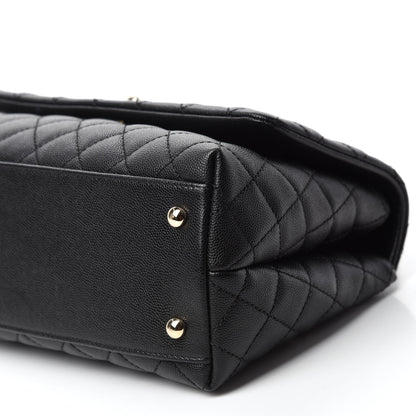 Chanel Caviar Lizard Embossed Quilted Small Coco Handle Flap Black 7 of 10