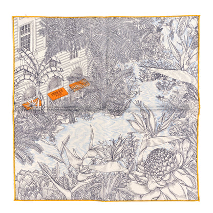Hermes Silk Faubourg Tropical Scarf 45 Anthracite Ciel 1 of 3