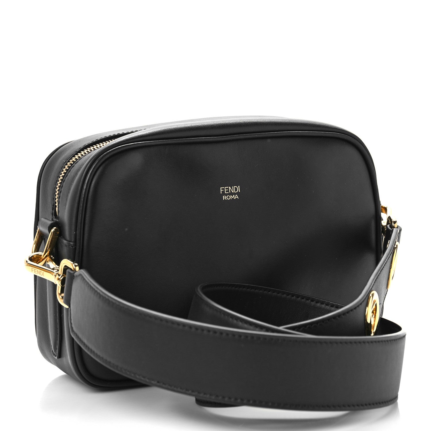 Fendi Vitello Century F is Fendi Bi-Color FF 1974 Embossed Camera Case Maya Black 3 of 10