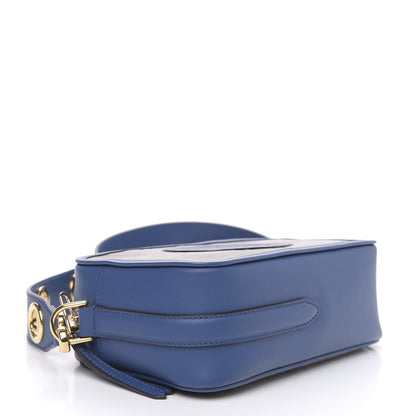 Fendi Glazed Fabric Vitello Century F is Fendi FF 1974 Stamp Patch Camera Case Mogano Panna Iris 4 of 10