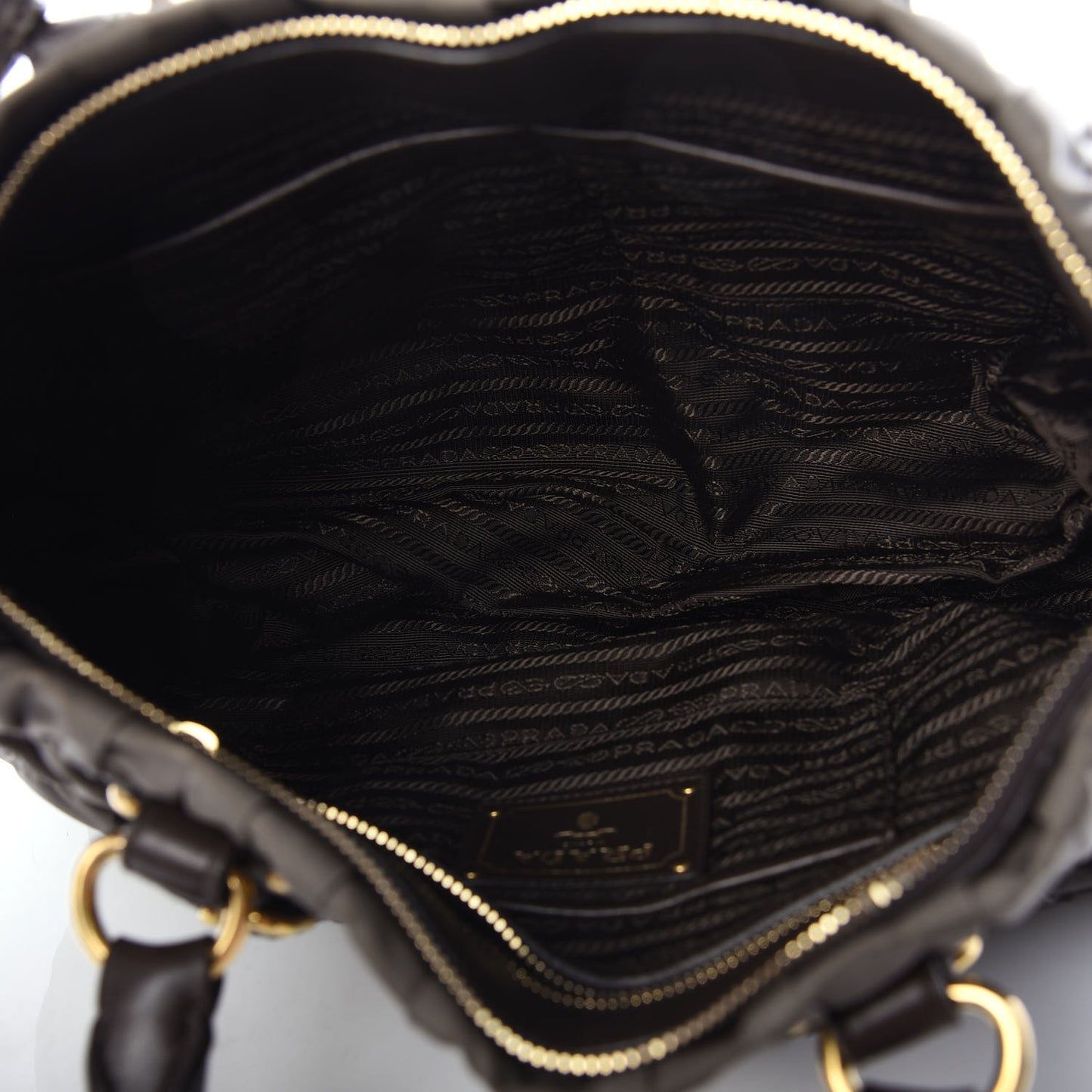 Tessuto Nylon Gaufre Tote Fumo