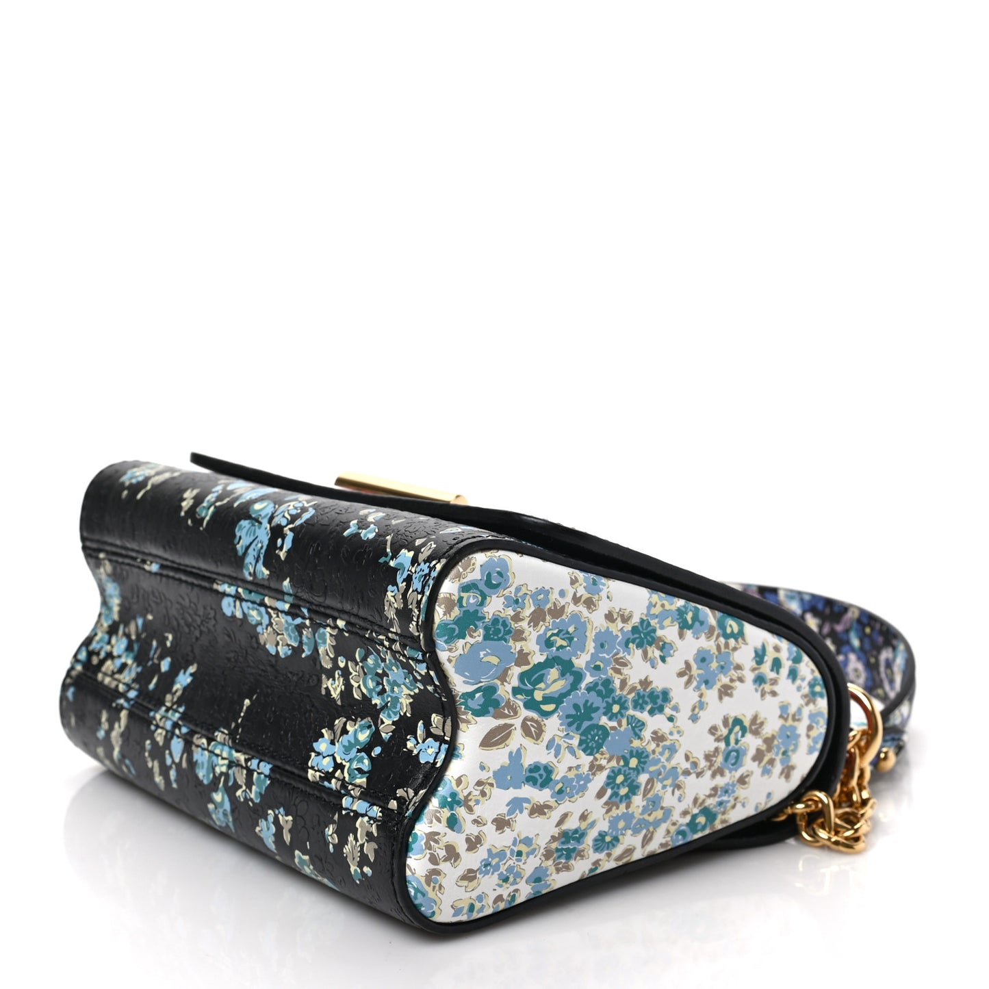 Printed Calfskin Flower Twist Shoulder Bag PM