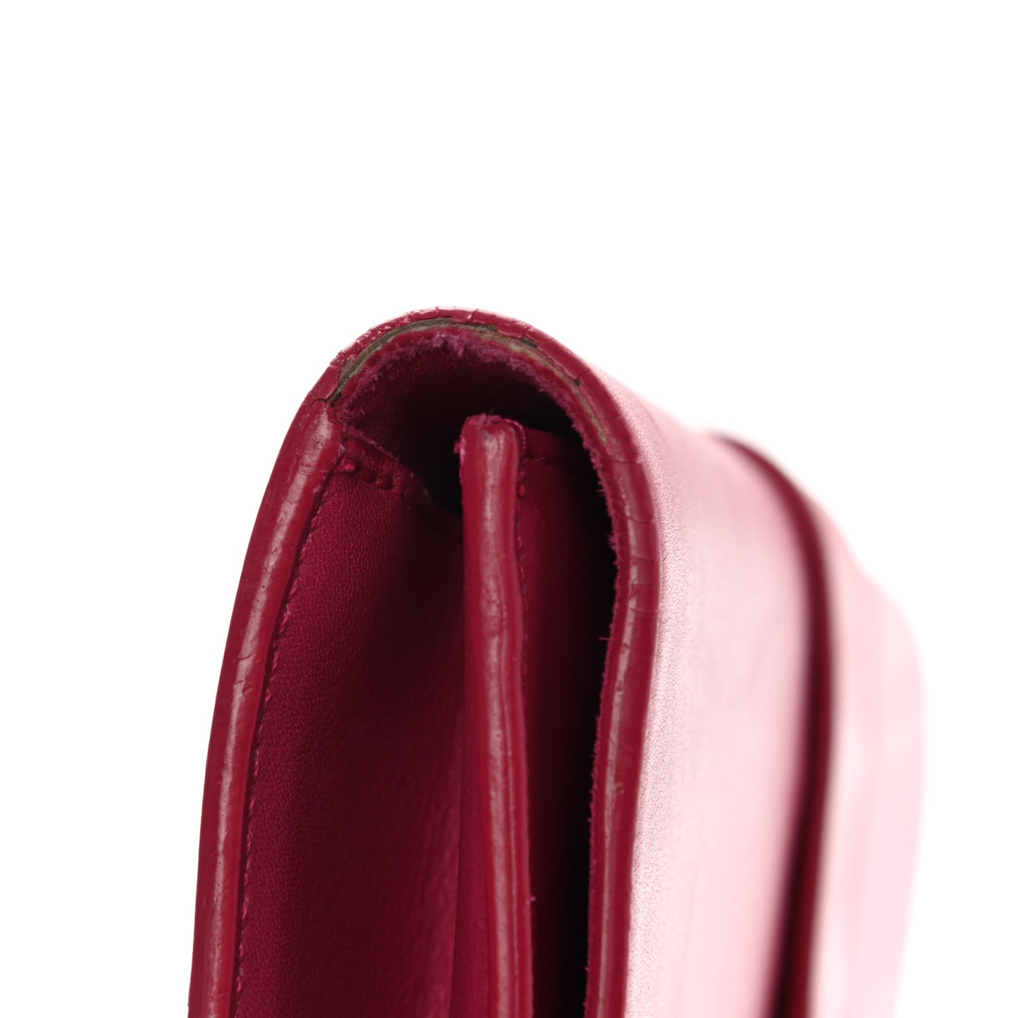 Calfskin Classic Y Ligne Clutch Fuchsia