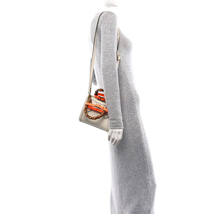 Gucci Wonka Grain Calfskin Mini Diana Tote Bag Mystic White Orange Fluo 2 of 9