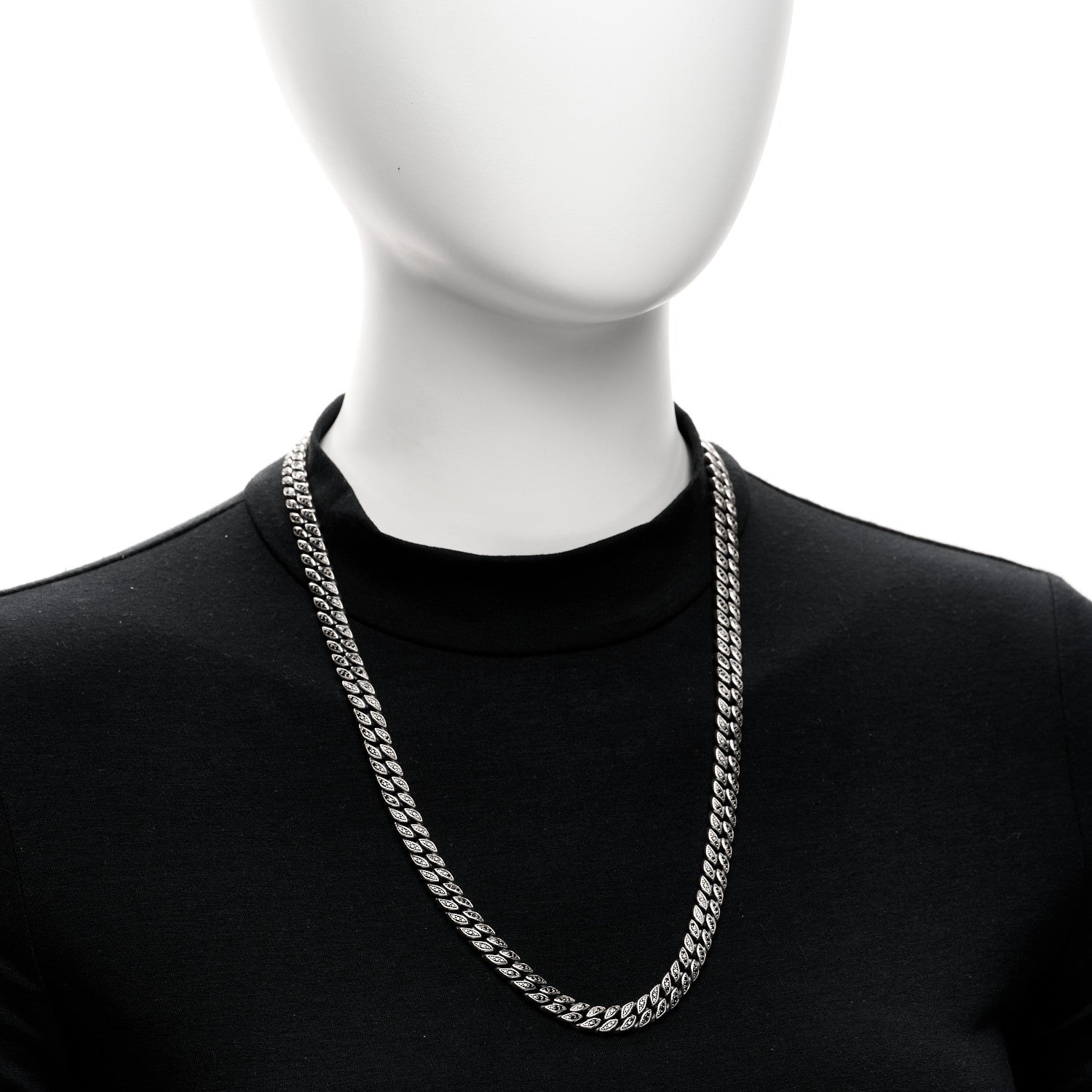 David Yurman Sterling Silver Black Diamond 8mm Curb Chain Necklace 2 of 6