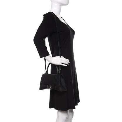 Balenciaga Grained Calfskin Small Hourglass Top Handle Bag Black 1 of 7