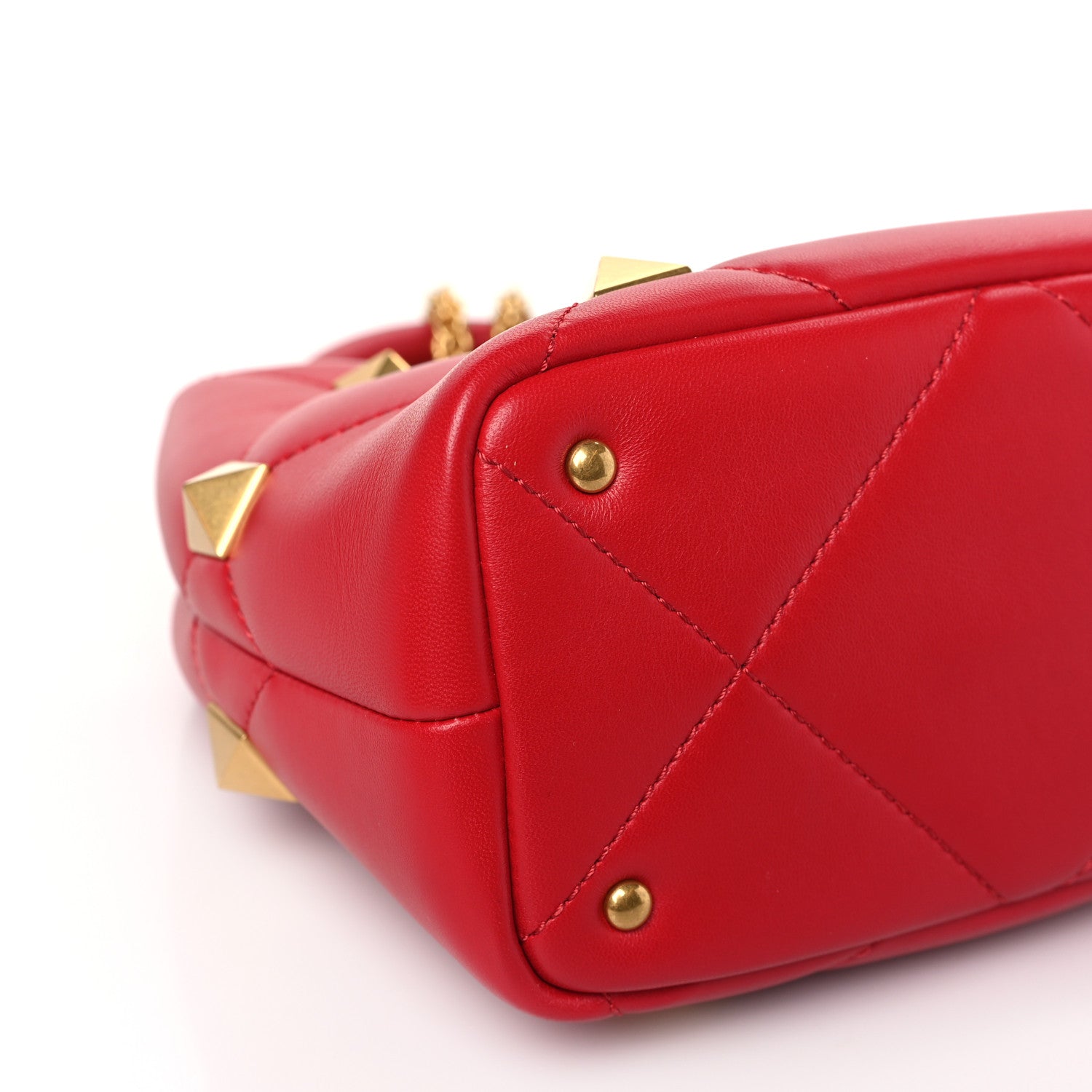 Valentino Garavani Nappa Small Roman Stud The Handle Bag Rouge Pur 7 of 8