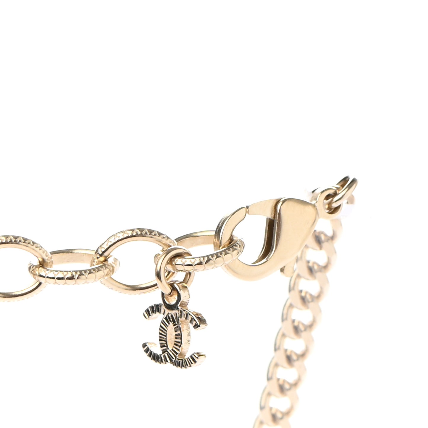 Crystal Resin CC Perfume Bottle Necklace Gold