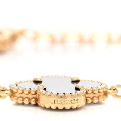 Van Cleef & Arpels 18K Yellow Gold Black Onyx 5 Motifs Vintage Alhambra Bracelet 3 of 5