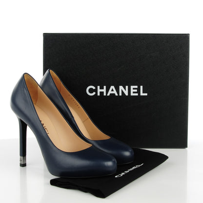 Chanel Lambskin Pumps 36.5 Navy 5 of 10