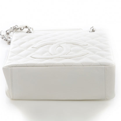 Chanel Caviar Petit Shopping Tote PST White 3 of 14