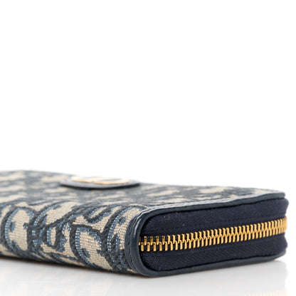 Christian Dior Oblique 30 Montaigne Zip Around Wallet Blue 10 of 12