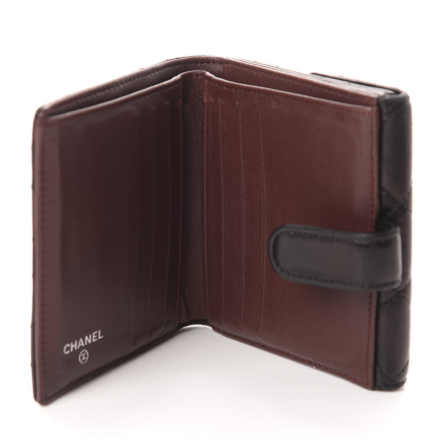 Chanel Lambskin Quilted Compact French Flap Wallet Black 5 of 8